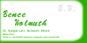 bence wolmuth business card